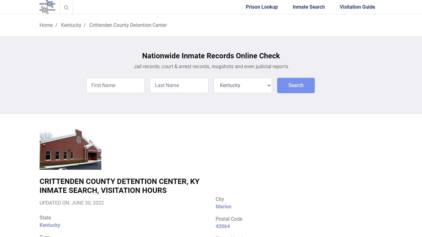 Crittenden County Detention Center, KY Inmate Search ...